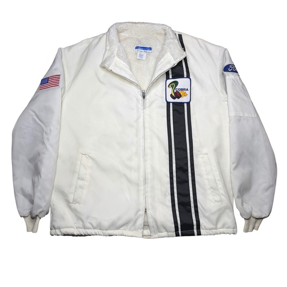 Other - Vintage Ford Cobra USA flag white jacket